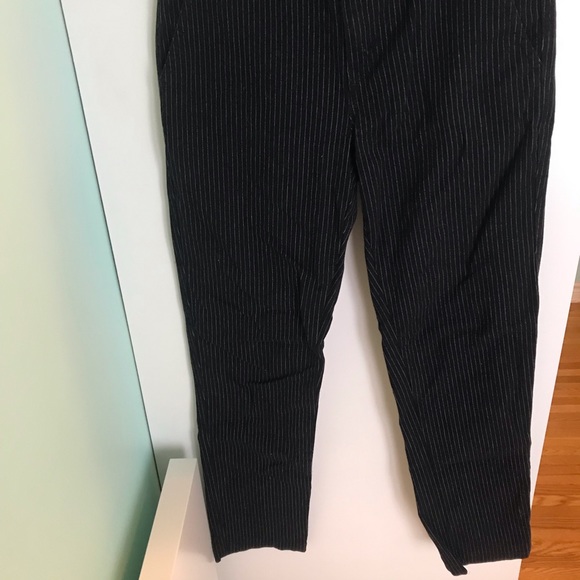 Current/Elliott The Confidant Pinstripe Trouser Pant in Navy Blue Size 24 - Picture 10 of 16